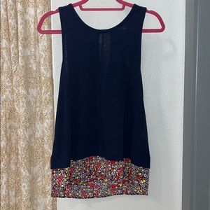 J CREW NAVY KNIT TANK BLOUSE